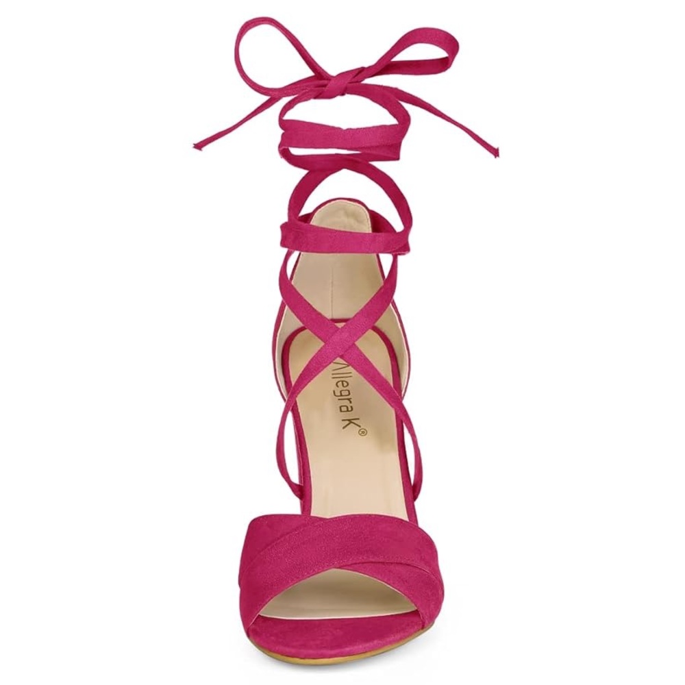 Allegra K Blissful Step Crisscross Block Heels - Picture 2 of 9
